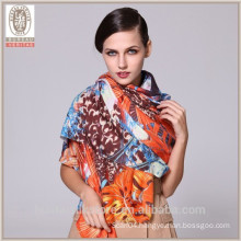 Fashion style floral print hand made wool shawl hand work